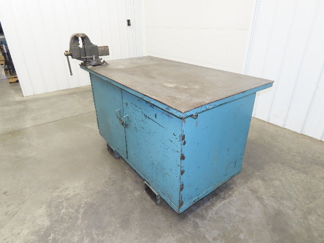 Steel Work Bench Welding Table 4-1/2" Vise 1/4" Plate 65x36" Top 38.5" High