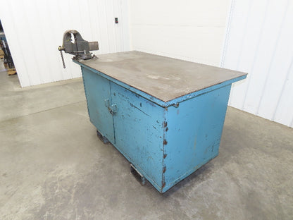 Steel Work Bench Welding Table 4-1/2" Vise 1/4" Plate 65x36" Top 38.5" High