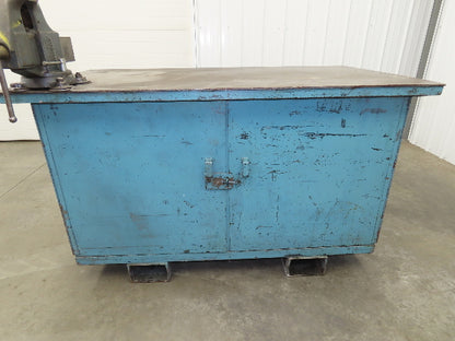 Steel Work Bench Welding Table 4-1/2" Vise 1/4" Plate 65x36" Top 38.5" High