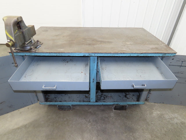 Steel Work Bench Welding Table 4-1/2" Vise 1/4" Plate 65x36" Top 38.5" High
