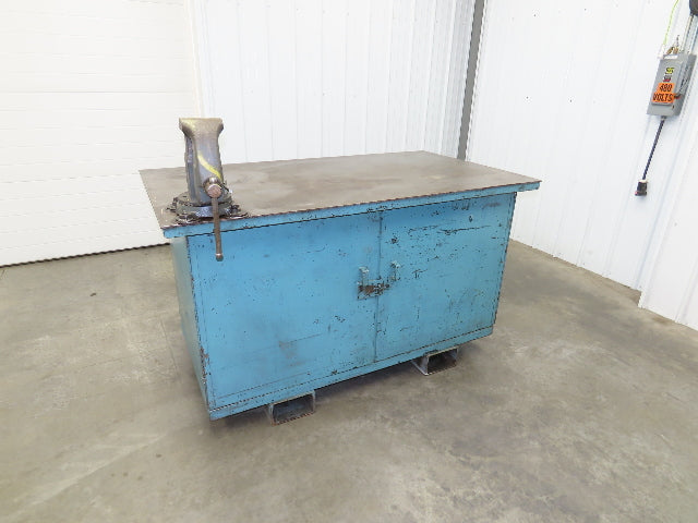 Steel Work Bench Welding Table 4-1/2" Vise 1/4" Plate 65x36" Top 38.5" High