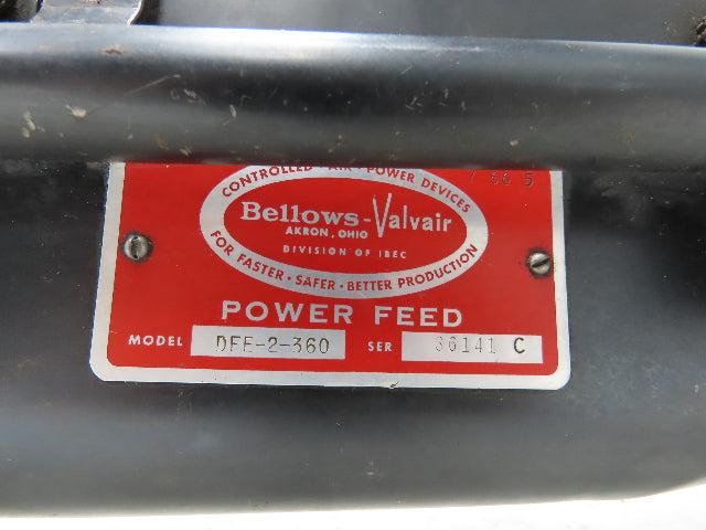 Bellows Valvair DFE-2-360 Drill Press Power Feed Electric Over Pneumatic 36141 C