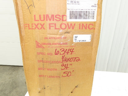 Lumsden 34"x 50' Flat Flex Stainless Wire Conveyor Belt Sanitary 1/2x.072 13SP