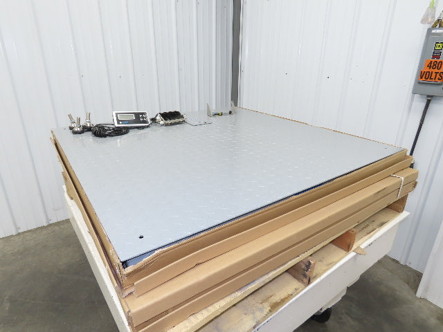 Global Digital Pallet Floor Scales 5000LB Rated 48 x 48" Low Profile Complete