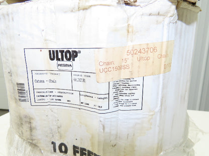 Regina UCC1500 Ultop 15"W MatTop Flat Conveyor Belt Chain Gray FliteTop 10'L