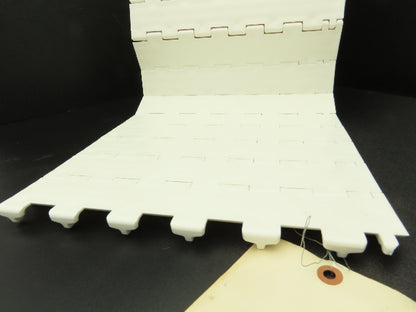 Intralox 850 Series 12"W SeamFree Cleated Top Poly Conveyor Belt White 10'L