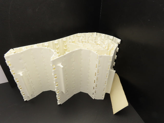 Intralox 850 Series 12"W SeamFree Cleated Top Poly Conveyor Belt White 10'L