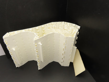 Intralox 850 Series 12"W SeamFree Cleated Top Poly Conveyor Belt White 10'L