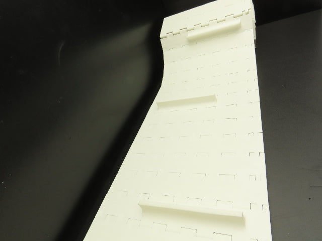 Intralox 850 Series 12"W SeamFree Cleated Top Poly Conveyor Belt White 10'L