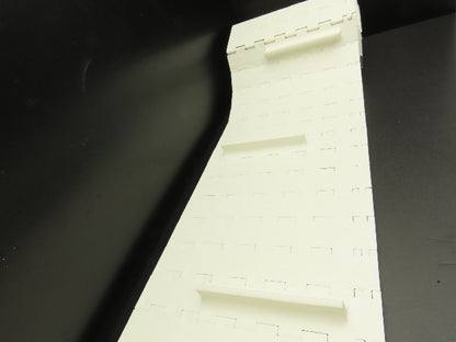 Intralox 850 Series 12"W SeamFree Cleated Top Poly Conveyor Belt White 10'L