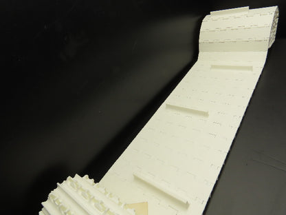 Intralox 850 Series 12"W SeamFree Cleated Top Poly Conveyor Belt White 10'L