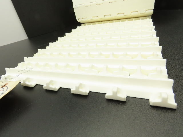 Intralox 850 Series 12"W SeamFree Cleated Top Poly Conveyor Belt White 10'L