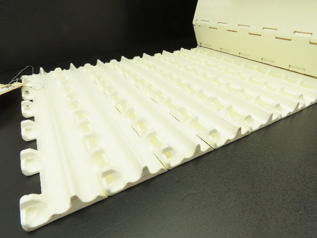 Intralox 850 Series 12"W SeamFree Cleated Top Poly Conveyor Belt White 10'L