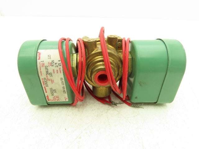Asco Red Hat 8342C20 Solenoid Valve 1/4"NPT 4 Way 2 Pos 125psi 110/120V 50/60Hz