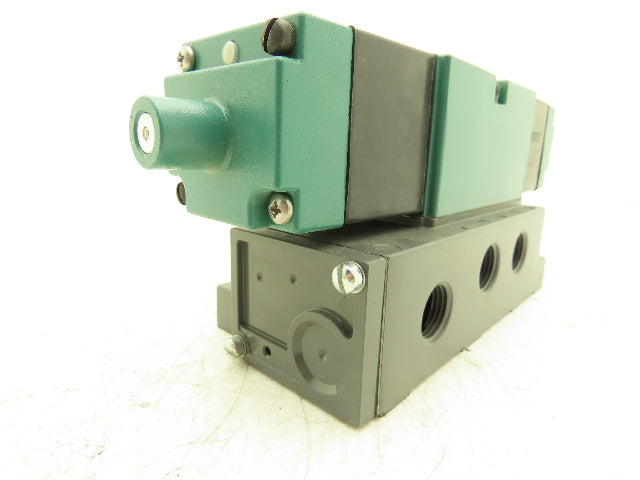 Numatics Pneumatic Air Solenoid Valve with Base 4/3 Closed Center 120V 1/2"NPT