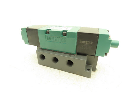 Numatics Pneumatic Air Solenoid Valve with Base 4/3 Closed Center 120V 1/2"NPT