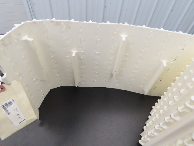 Intralox 850 Series 12"W SeamFree Cleated Top Poly Conveyor Belt White 21' 10"