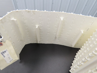 Intralox 850 Series 12"W SeamFree Cleated Top Poly Conveyor Belt White 21' 10"