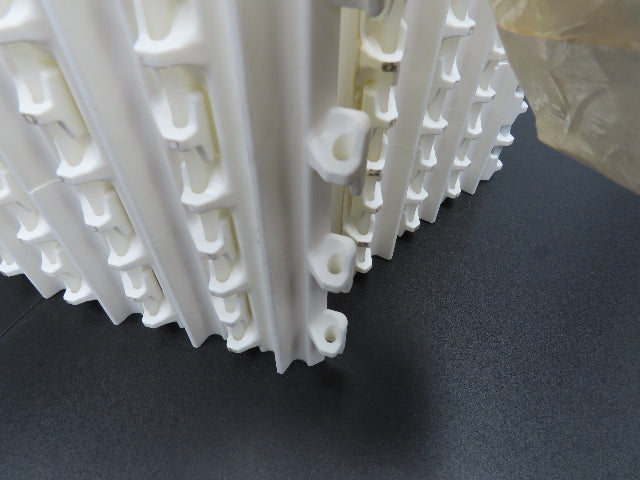 Intralox 850 Series 12"W SeamFree Cleated Top Poly Conveyor Belt White 21' 10"