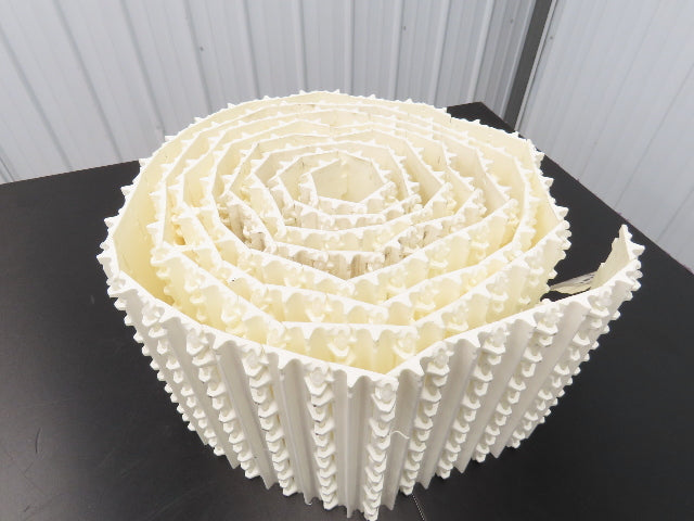 Intralox 850 Series 12"W SeamFree Cleated Top Poly Conveyor Belt White 21' 10"