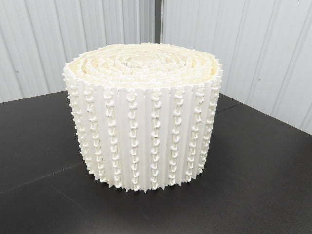Intralox 850 Series 12"W SeamFree Cleated Top Poly Conveyor Belt White 21' 10"