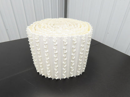 Intralox 850 Series 12"W SeamFree Cleated Top Poly Conveyor Belt White 21' 10"