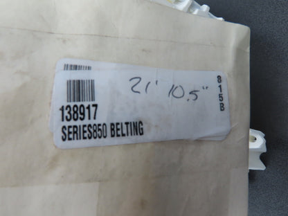 Intralox 850 Series 12"W SeamFree Cleated Top Poly Conveyor Belt White 21' 10"