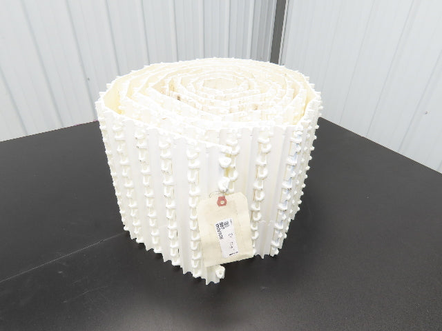 Intralox 850 Series 12"W SeamFree Cleated Top Poly Conveyor Belt White 21' 10"