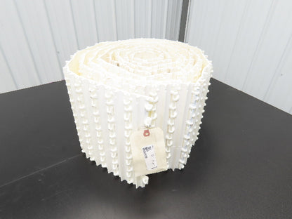 Intralox 850 Series 12"W SeamFree Cleated Top Poly Conveyor Belt White 21' 10"