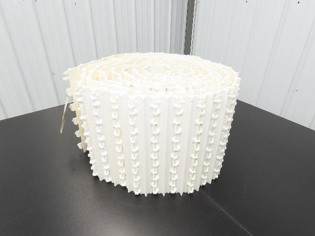 Intralox 850 Series 12"W SeamFree Cleated Top Poly Conveyor Belt White 21' 10"