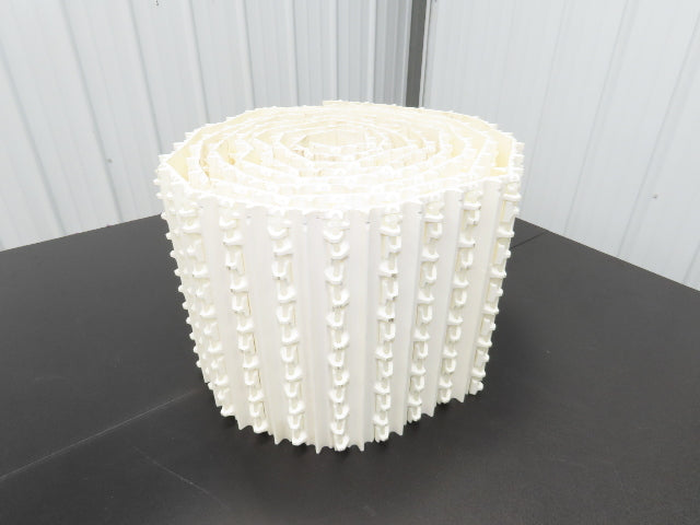 Intralox 850 Series 12"W SeamFree Cleated Top Poly Conveyor Belt White 21' 10"