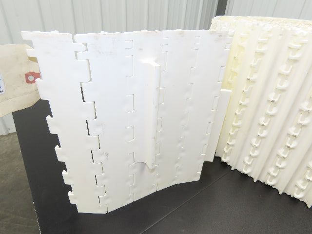 Intralox 850 Series 12"W SeamFree Cleated Top Poly Conveyor Belt White 21' 10"
