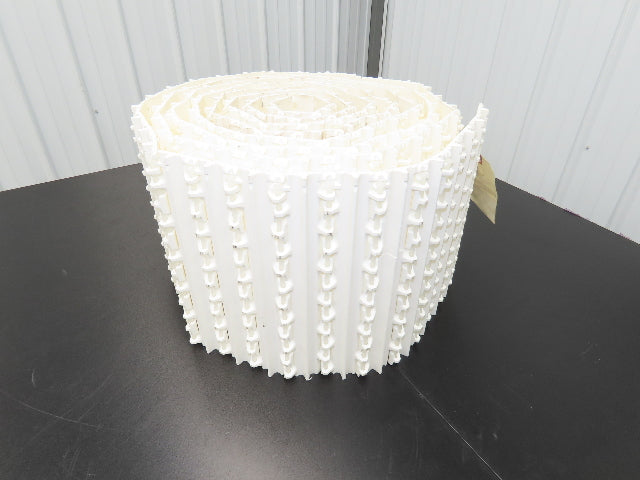 Intralox 850 Series 12"W SeamFree Cleated Top Poly Conveyor Belt White 21' 10"