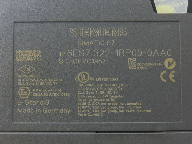 Siemens 6ES7 322-1BP00-0AA0 Digital Output Module