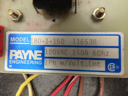 Payne Engineering 18D-1-150 Power Control 120VAC 150A 60Hz 1Ph w/Voltage Limiter