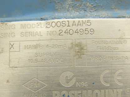 Rosemount 300S1AAM5 Electronic Pressure Transmitter 10.5-42VDC 275PSI 250" H20