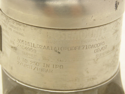 Rosemount 300S1AAM5 Electronic Pressure Transmitter 10.5-42VDC 275PSI 250" H20