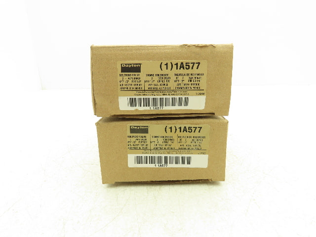 Dayton 1A577 Solenoid Valve Body 2-Way Normally Closed 1/2" NPT Brass Lot of 2