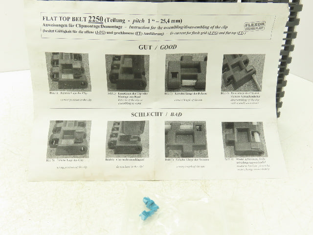 System Plast LFG 2250-0340 J-FGP2 Flush Grid Conveyor Belt 1-Track 340mm x 10Ft