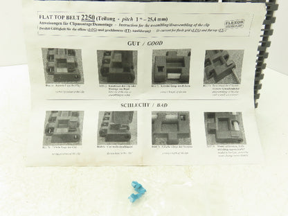 System Plast LFG 2250-0340 J-FGP2 Flush Grid Conveyor Belt 1-Track 340mm x 10Ft