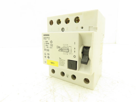 Siemens 5SM1344-6 Residual Current Circuit Breaker RCCB FI 40A 230-400V