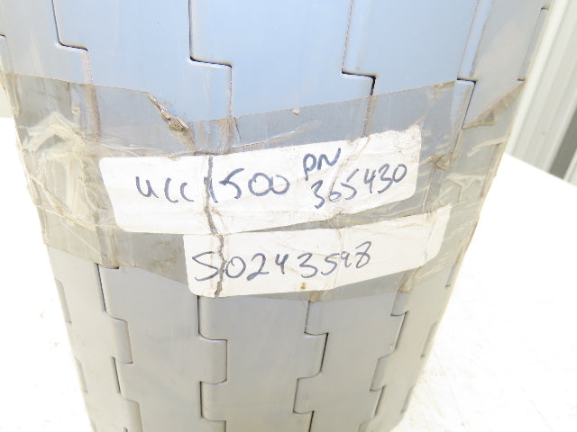 Regina UCC1500 Ultop 15"W MatTop Flat Conveyor Belt Chain Gray FliteTop 10'L