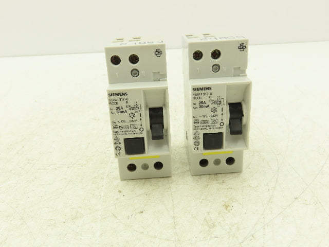 Siemens 5SM1312-6 Residual Current Circuit Breaker RCCB FI 25A 125-230V Lot of 2