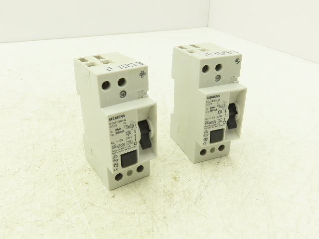 Siemens 5SM1312-6 Residual Current Circuit Breaker RCCB FI 25A 125-230V Lot of 2