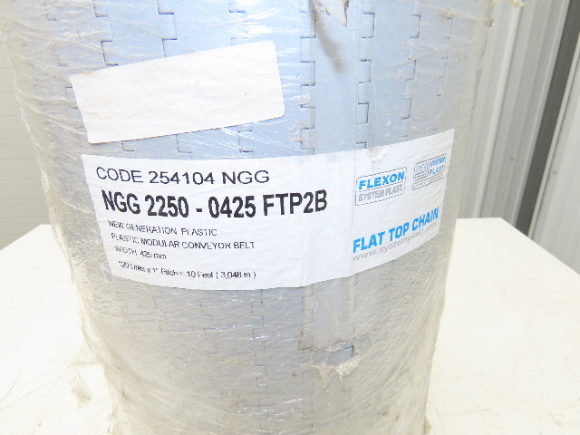 System Plast NGG 2250-0425 FTP2B Mattop Conveyor Belt w/Guides Gray 425mm x 10'L