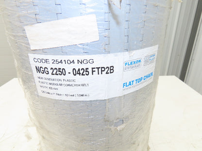 System Plast NGG 2250-0425 FTP2B Mattop Conveyor Belt w/Guides Gray 425mm x 10'L