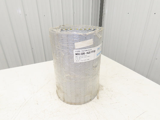 System Plast NGG 2250-0425 FTP2B Mattop Conveyor Belt w/Guides Gray 425mm x 10'L