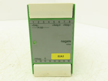 Negele vmu-pt Temperature Converter 0-100° C Input 24VDC Output 0/4-20mA 0-10V