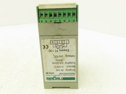 Negele vmu-pt Temperature Converter 0-100° C Input 24VDC Output 0/4-20mA 0-10V