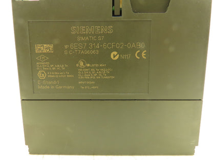 Siemens 6ES7 314-6CF02-0AB0 Simatic S7 PLC CPU Processor 314C-2DP 24V 64KB Card